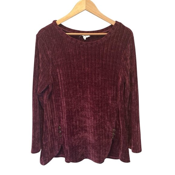 Pink Tunic Knit Sweater Size Medium Ribbed Buttons Stitch And Knot Holiday - Picture 1 of 10